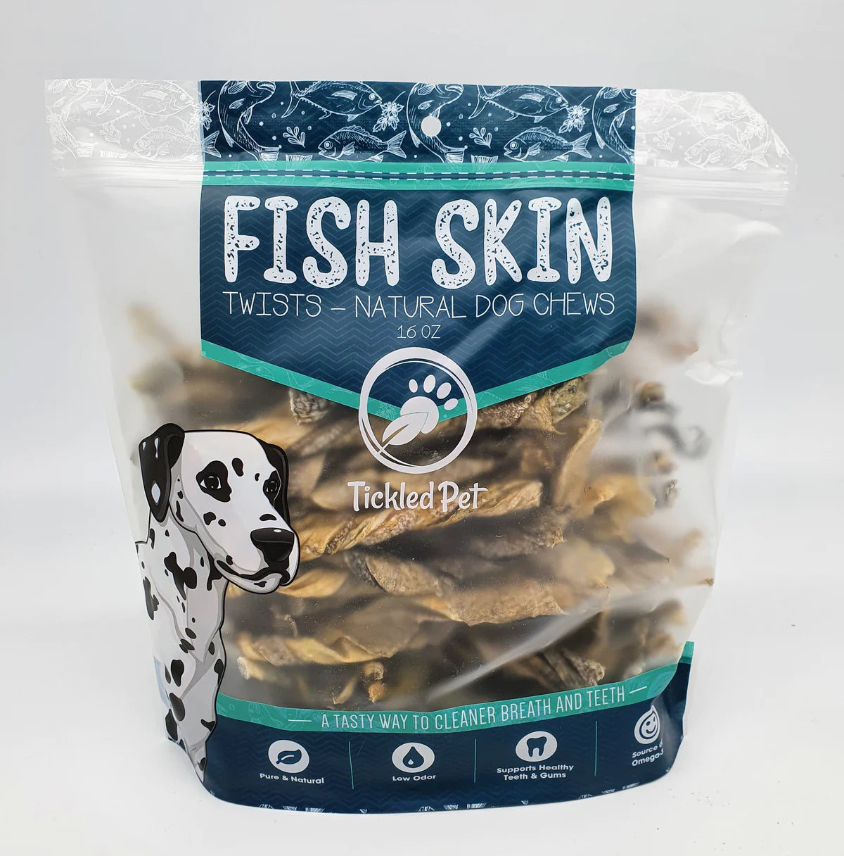 Tickled Pets Icelandic Codfish Skin Twists Dog Treats