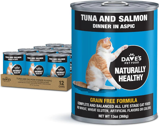 Daves Pet Food Grain Free Tuna And Salmon Canned Dinner in Aspic for Cats