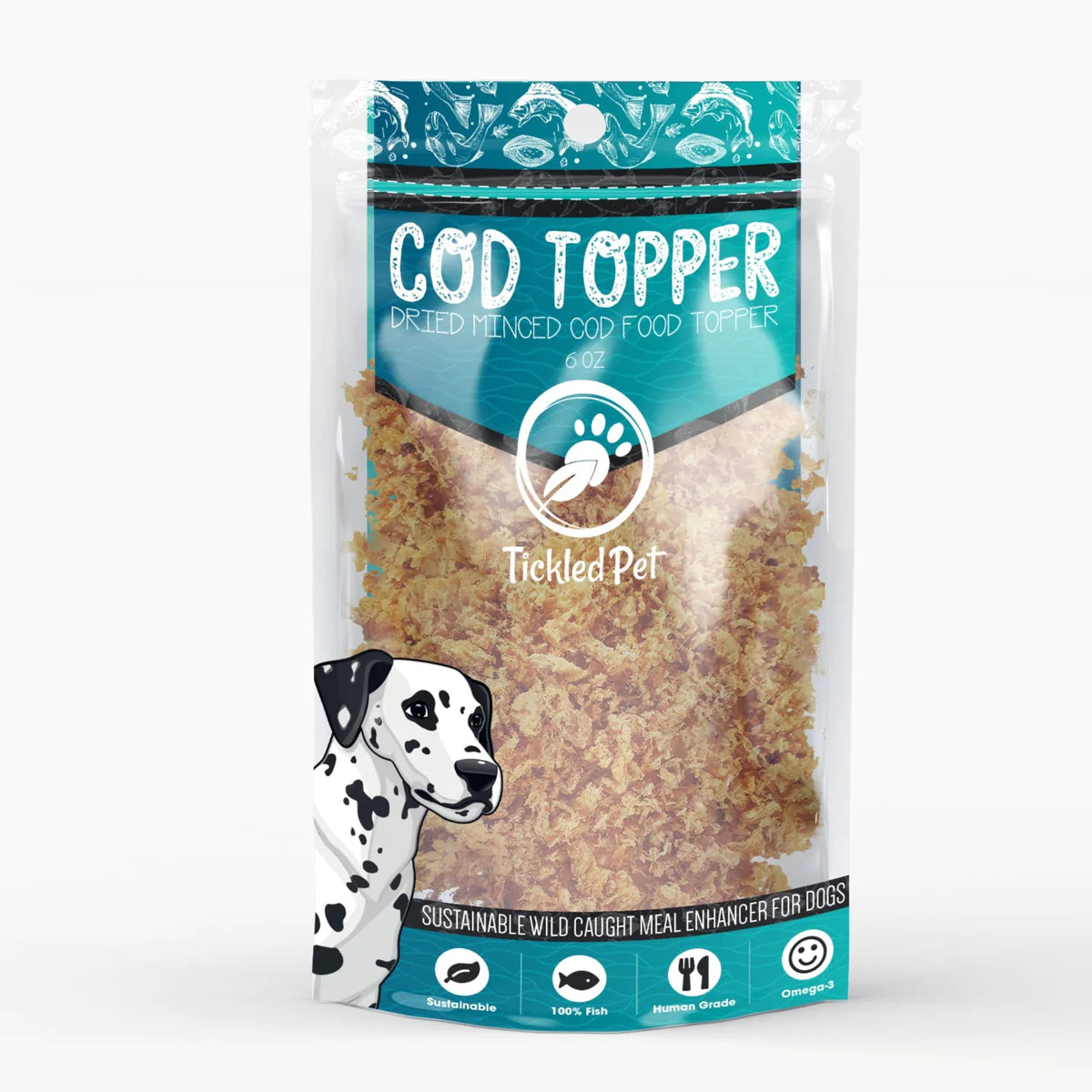 Tickled Pet Dried Cod Food Topper For Dogs