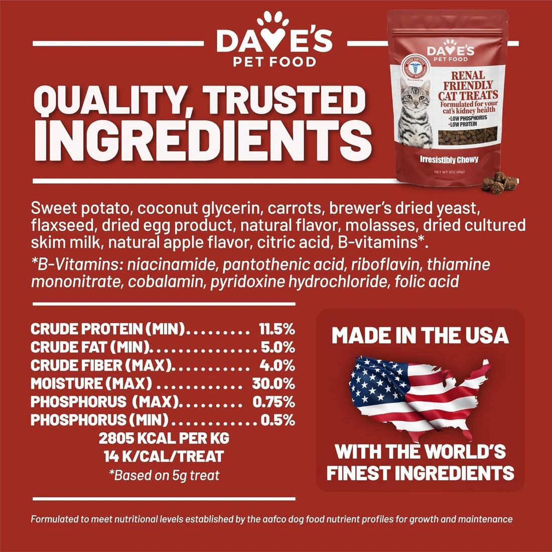 Dave's Pet Food Renal Friendly Semi-Moist Sweet Potato Cat Treats