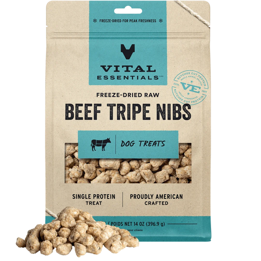 Vital Essentials Freeze-Dried Beef Tripe Nibs Treats for Dogs