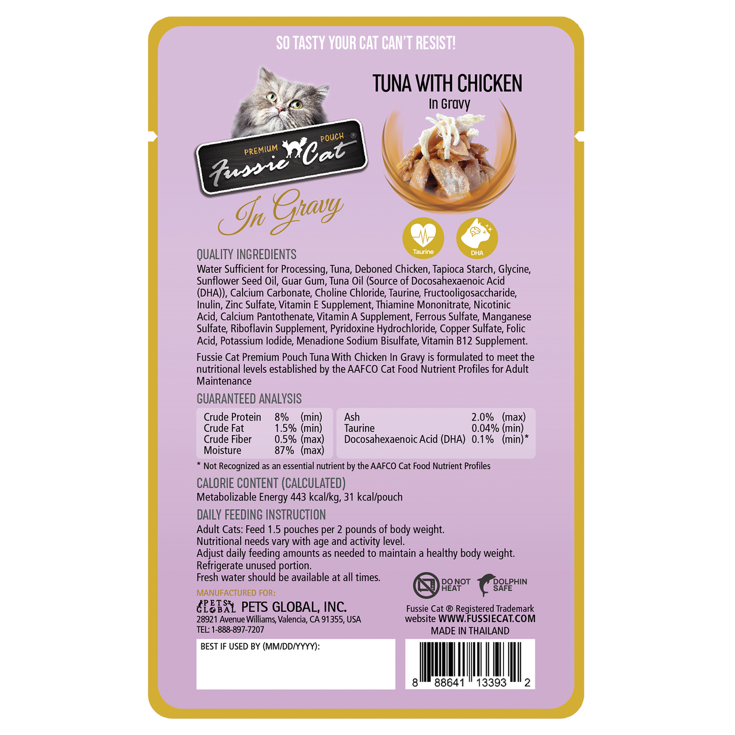 Fussie Cat Tuna With Chicken In Gravy Wet Cat Food