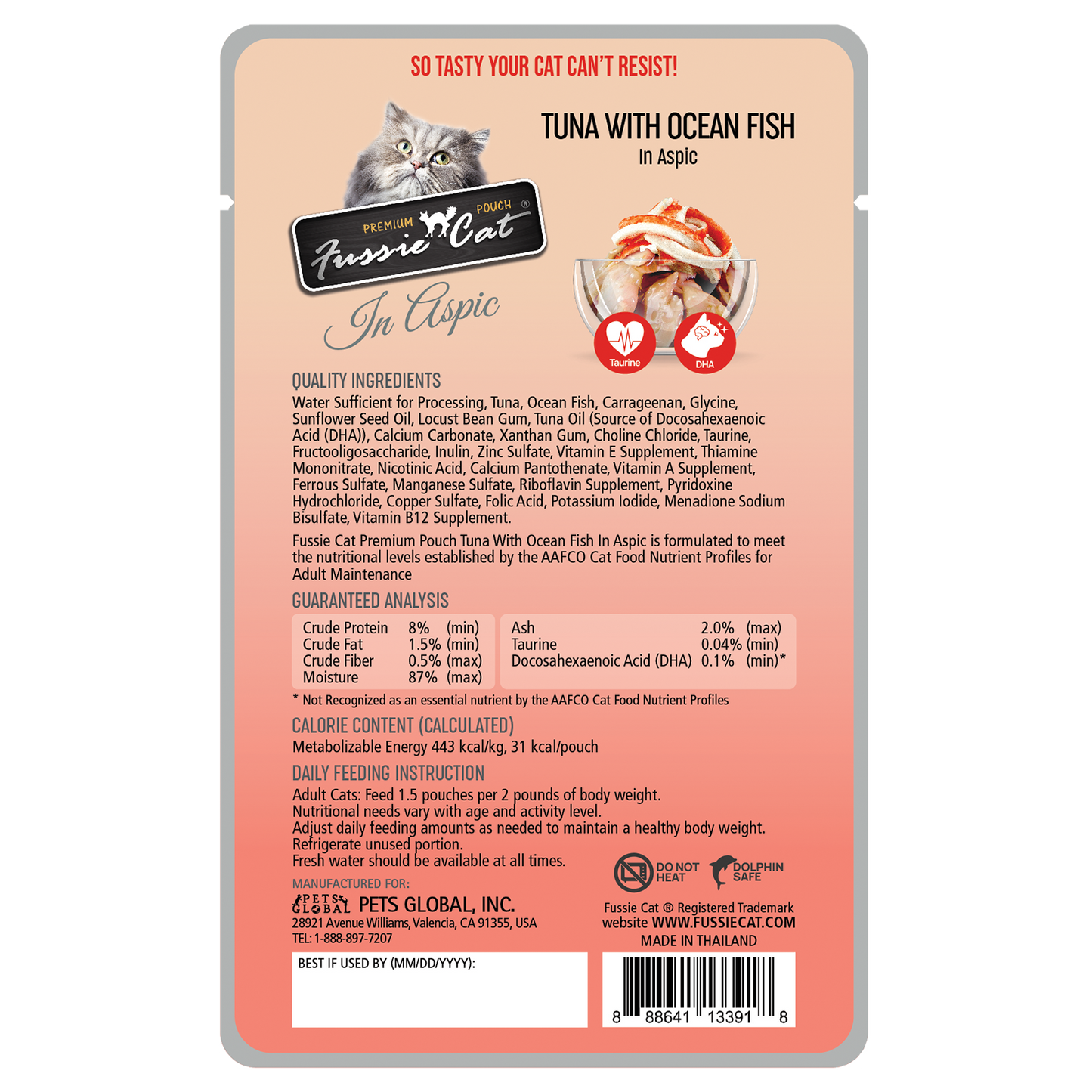 Fussie Cat Tuna With Ocean Fish In Aspic Wet Cat Food