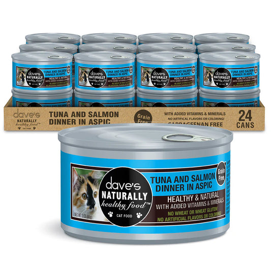 Dave’s Naturally Healthy Grain Free Cat Food Tuna & Salmon Dinner in Aspic
