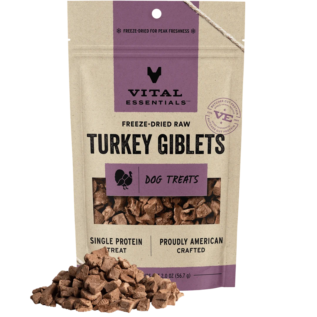 Vital Essentials Freeze-Dried Raw Turkey Giblet Dog Treats