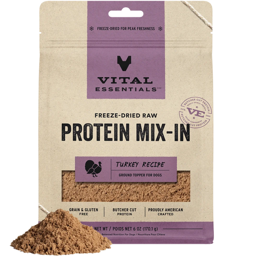 Vital Essentials Freeze-Dried Raw Protein Mix-In Ground Topper Turkey Recipe for Dogs