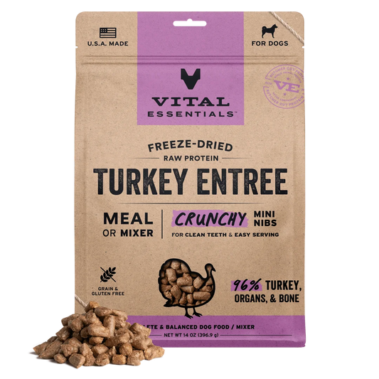 Vital Essentials Freeze-Dried Raw Turkey Entree Mini Nibs for Dogs
