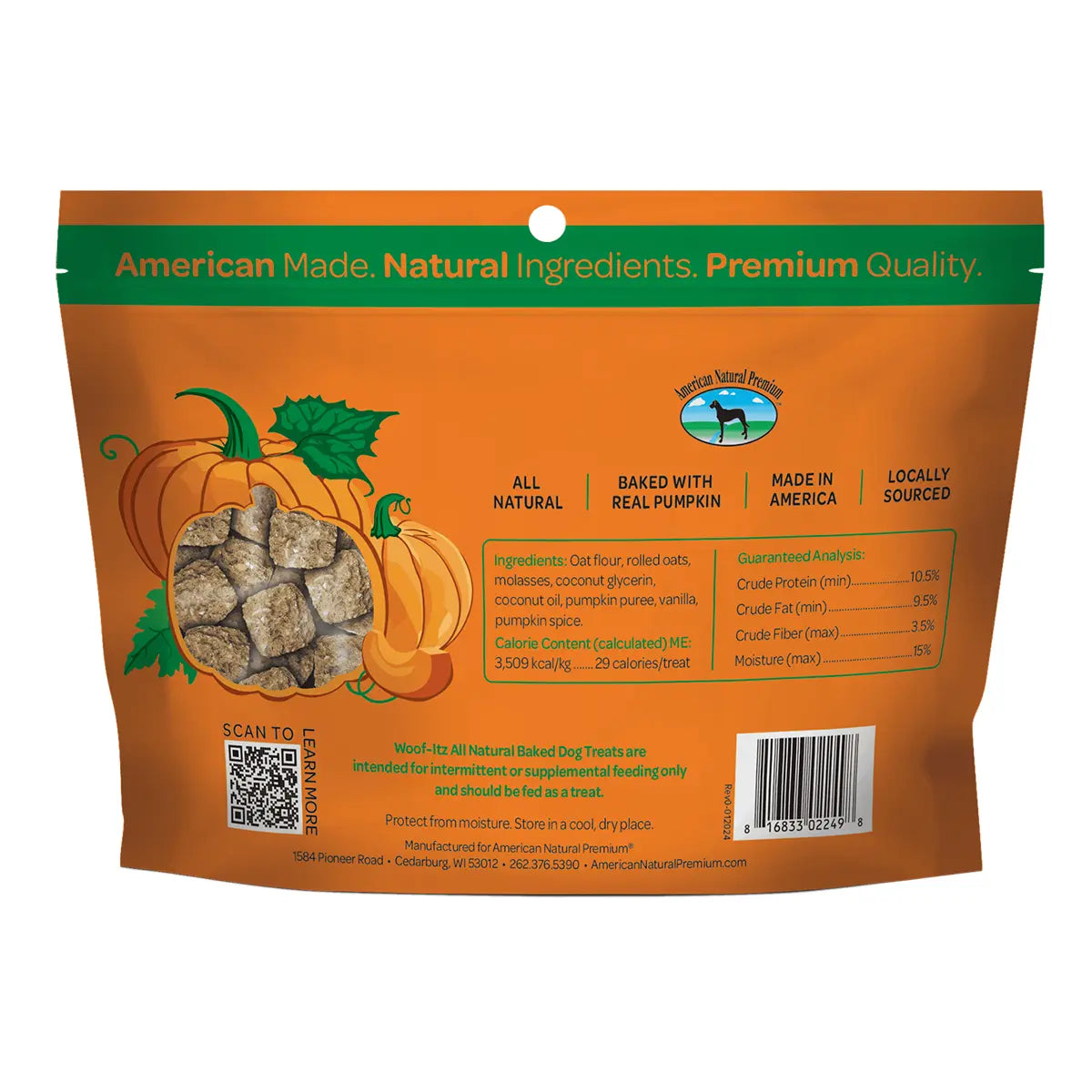 American Natural Premium Woof-Itz Poppin' Pumpkin Dog Treats