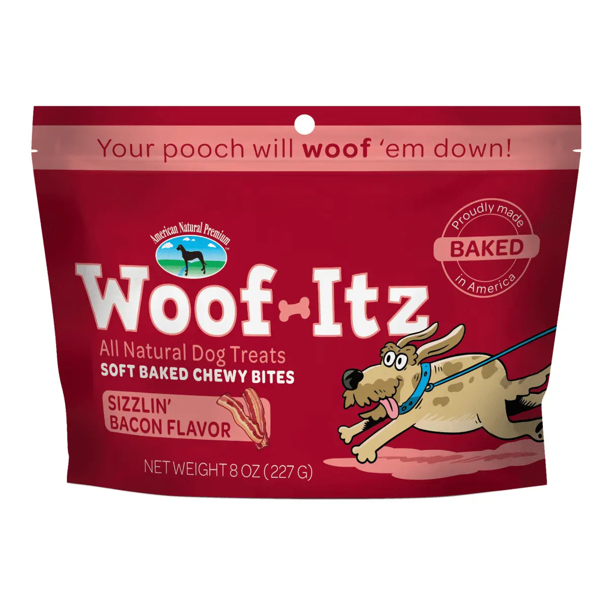 American Natural Premium Woof-Itz Sizzlin' Bacon Dog Treats
