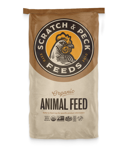 Scratch and Peck Organic Chicken and Duck Feed Layer Mash 16% with Corn
