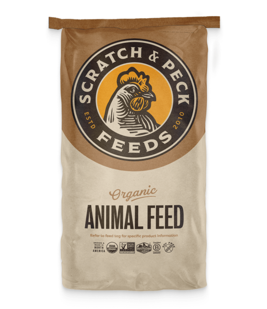 Scratch & Peck Organic Broiler Feed - Grower Mash + Corn