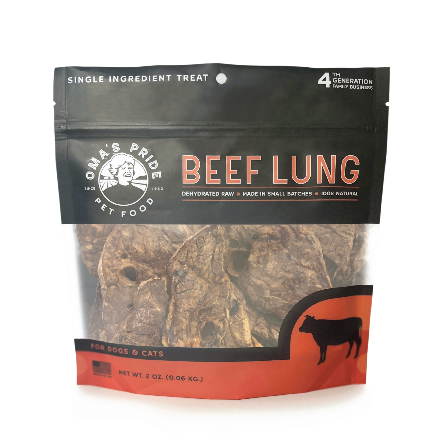 Oma's Pride Dehydrated Beef Lung for Dogs and Cats