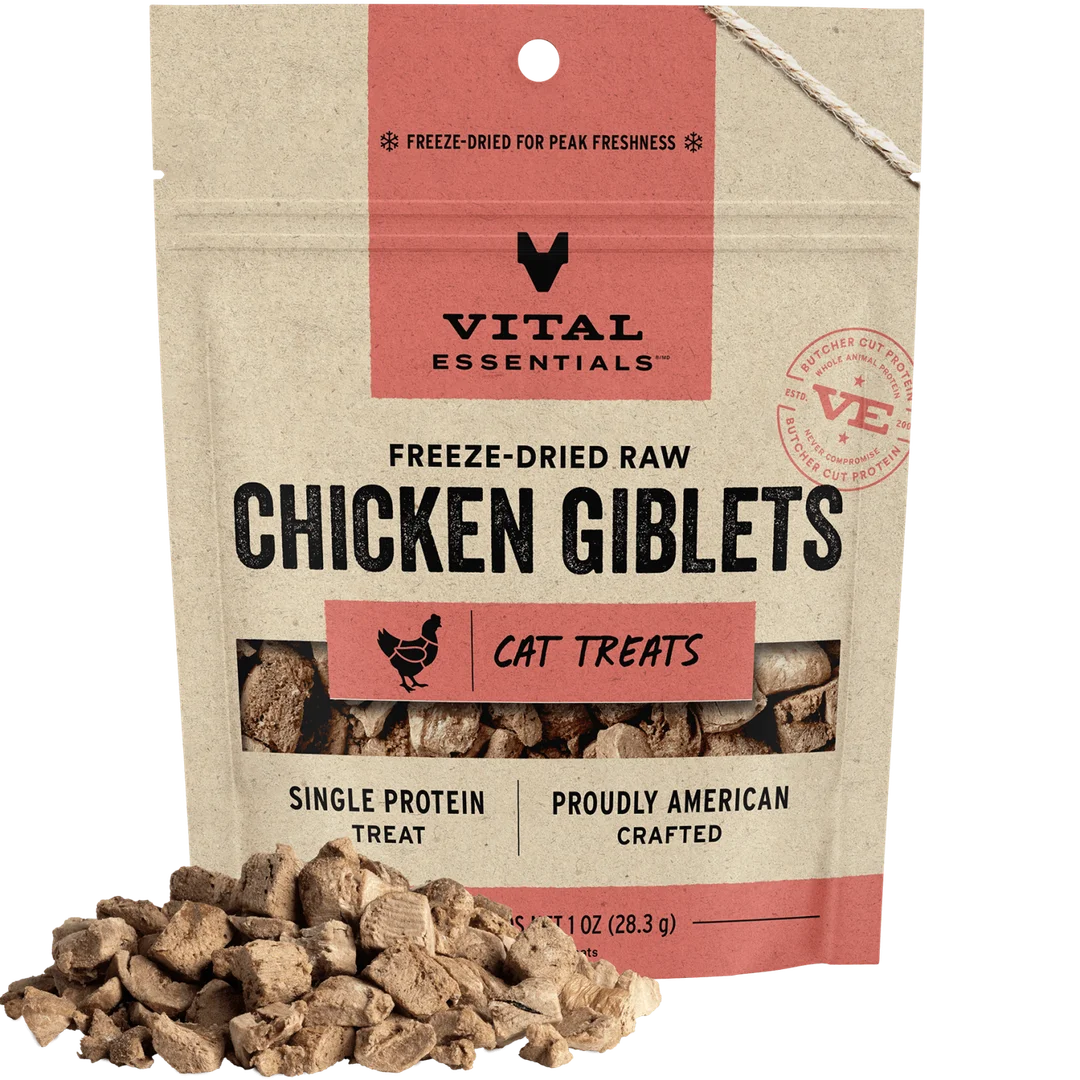 Vital Essentials Freeze-Dried Chicken Giblet Cat Treats