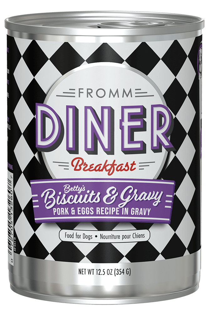 Fromm Diner Breakfast Betty's Biscuits & Gravy Pork & Eggs Recipe in Gravy Canned Dog Food