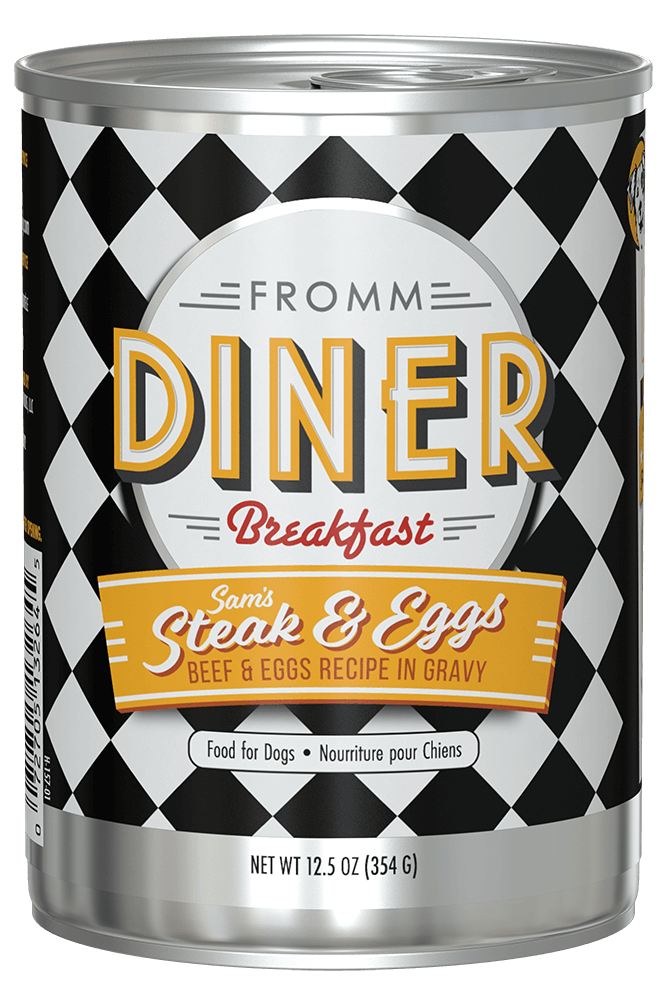Fromm Diner Breakfast Sam's Steak & Eggs Beef & Eggs Recipe in Gravy Dog Food