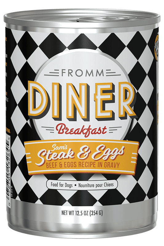 Fromm Diner Breakfast Sam's Steak & Eggs Beef & Eggs Recipe in Gravy Canned Dog Food