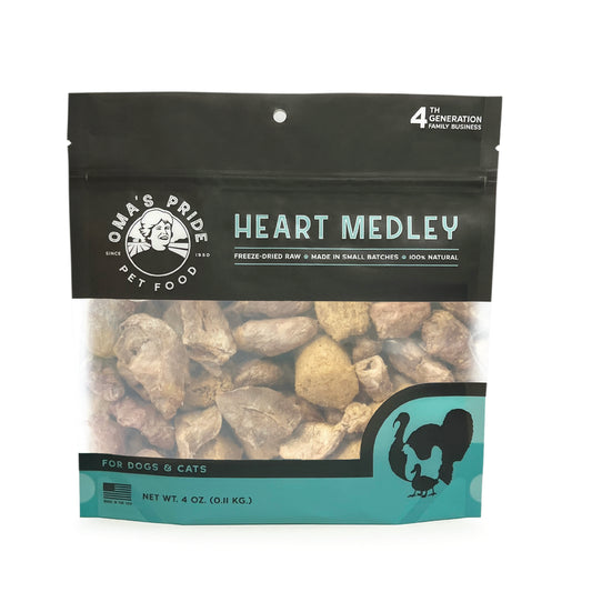 Oma's Pride Freeze-Dried Heart Medley for Dogs and Cats