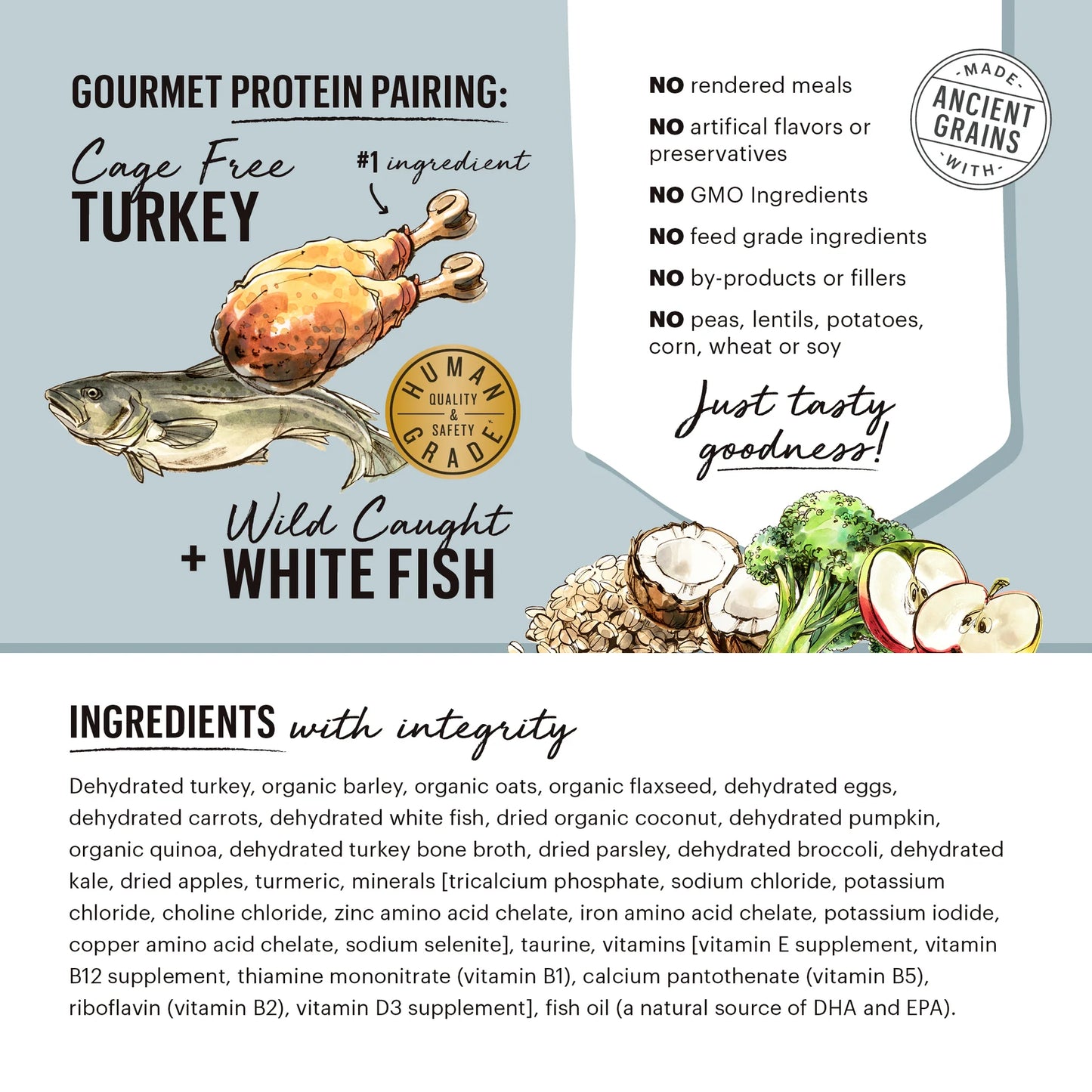 The Honest Kitchen Gourmet Grains Turkey & White Fish Recipe Dehydrated Dog Food