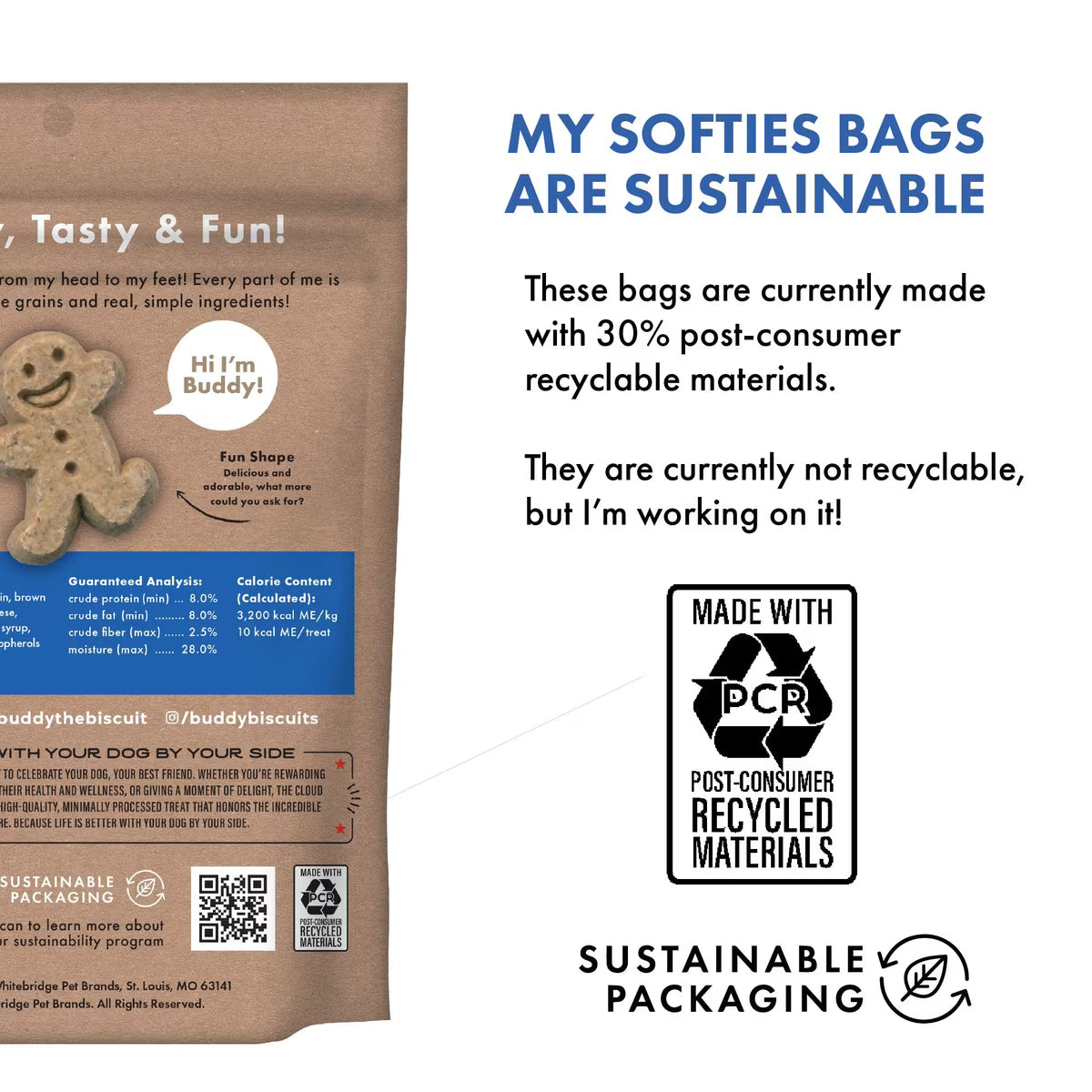 Buddy Biscuits Chewy Treats with Bacon & Cheese