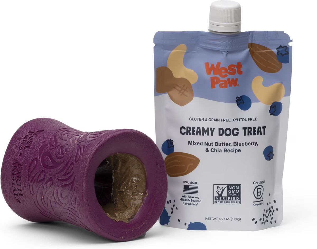 West Paw Creamy Dog Treats Nut Butter, Blueberry, Chia Seed