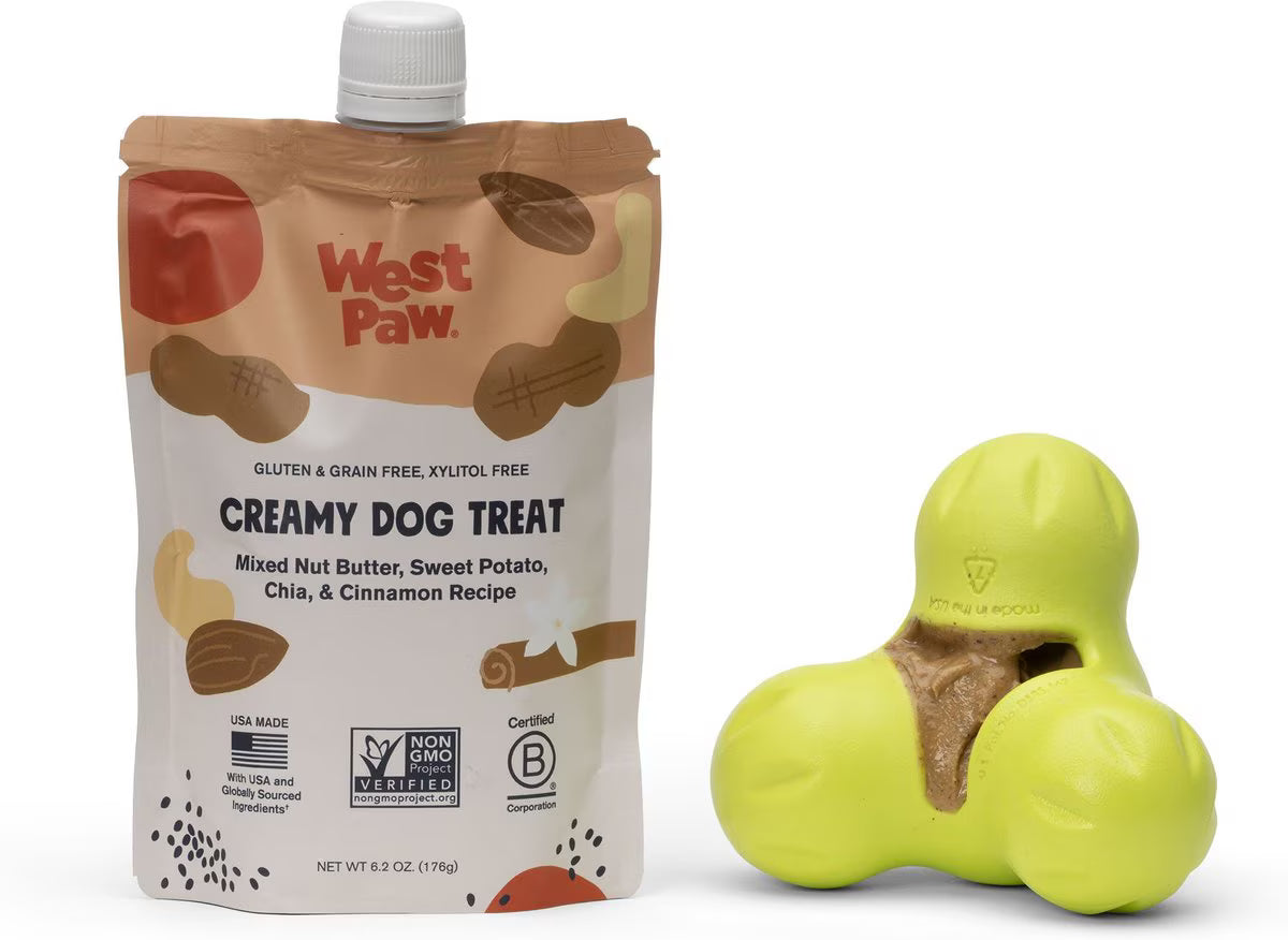 West Paw Creamy Dog Treats Nut Butter, Sweet Potato, Chia Seed
