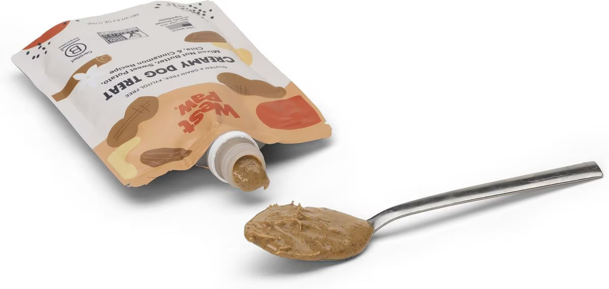 West Paw Creamy Dog Treats Nut Butter, Sweet Potato, Chia Seed