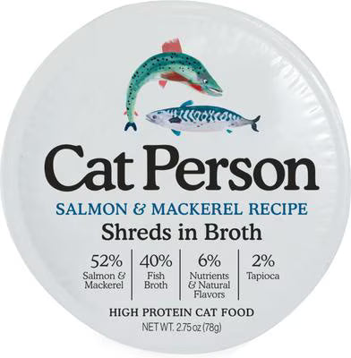 Weruva Cat Person Grain Free Salmon & Mackerel Recipe Shreds In Broth