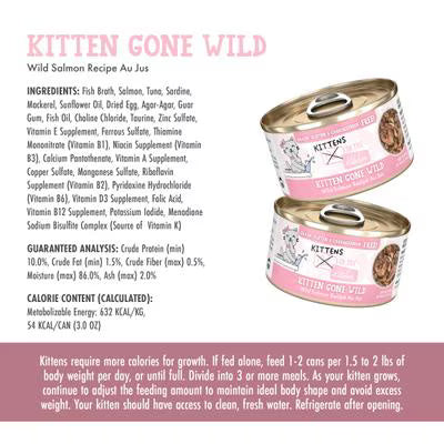 Weruva Cats in the Kitchen Grain Free Kitten Gone Wild Salmon Recipe