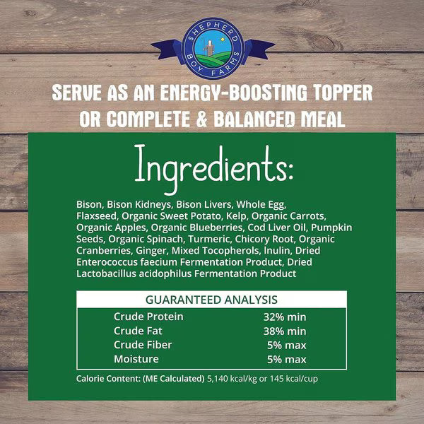 Shepherd Boy Farms Freeze-Dried Bison Recipe for Dogs