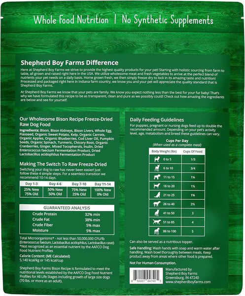 Shepherd Boy Farms Freeze-Dried Bison Recipe for Dogs