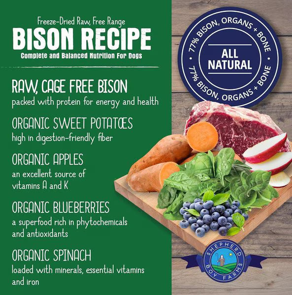 Shepherd Boy Farms Freeze-Dried Bison Recipe for Dogs