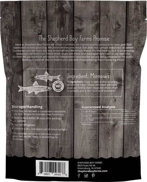 Shepherd Boy Farms Freeze-Dried Minnows for Dogs