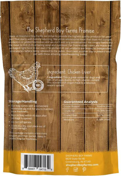 Shepherd Boy Farms Freeze-Dried Chicken Liver for Dogs