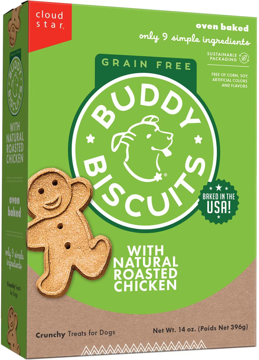 Buddy Biscuits Grain Free Crunchy Treats with Roasted Chicken