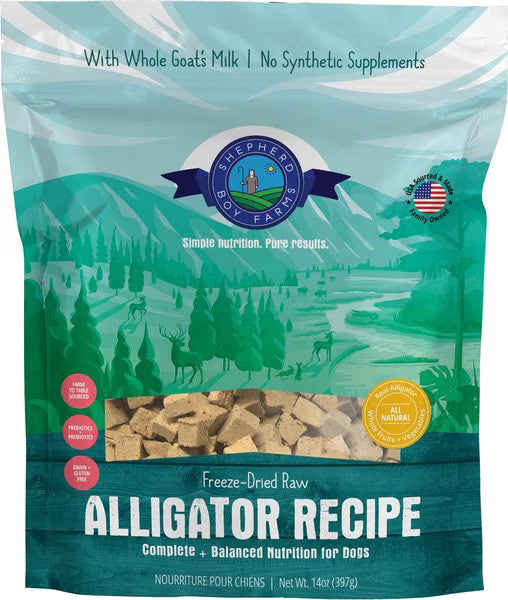 Shepherd Boy Farms Freeze-Dried Alligator Recipe for Dogs