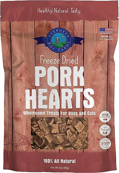 Shepherd Boy Farms Freeze-Dried Pork Hearts for Dogs
