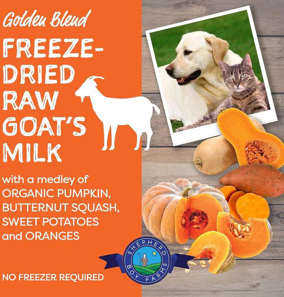 Shepherd Boy Farms Freeze-Dried Raw Goat Milk Golden Blend for Dogs & Cats