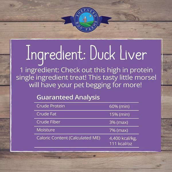 Shepherd Boy Farms Freeze-Dried Duck Liver for Dogs