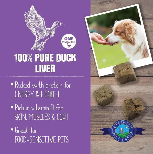Shepherd Boy Farms Freeze-Dried Duck Liver for Dogs