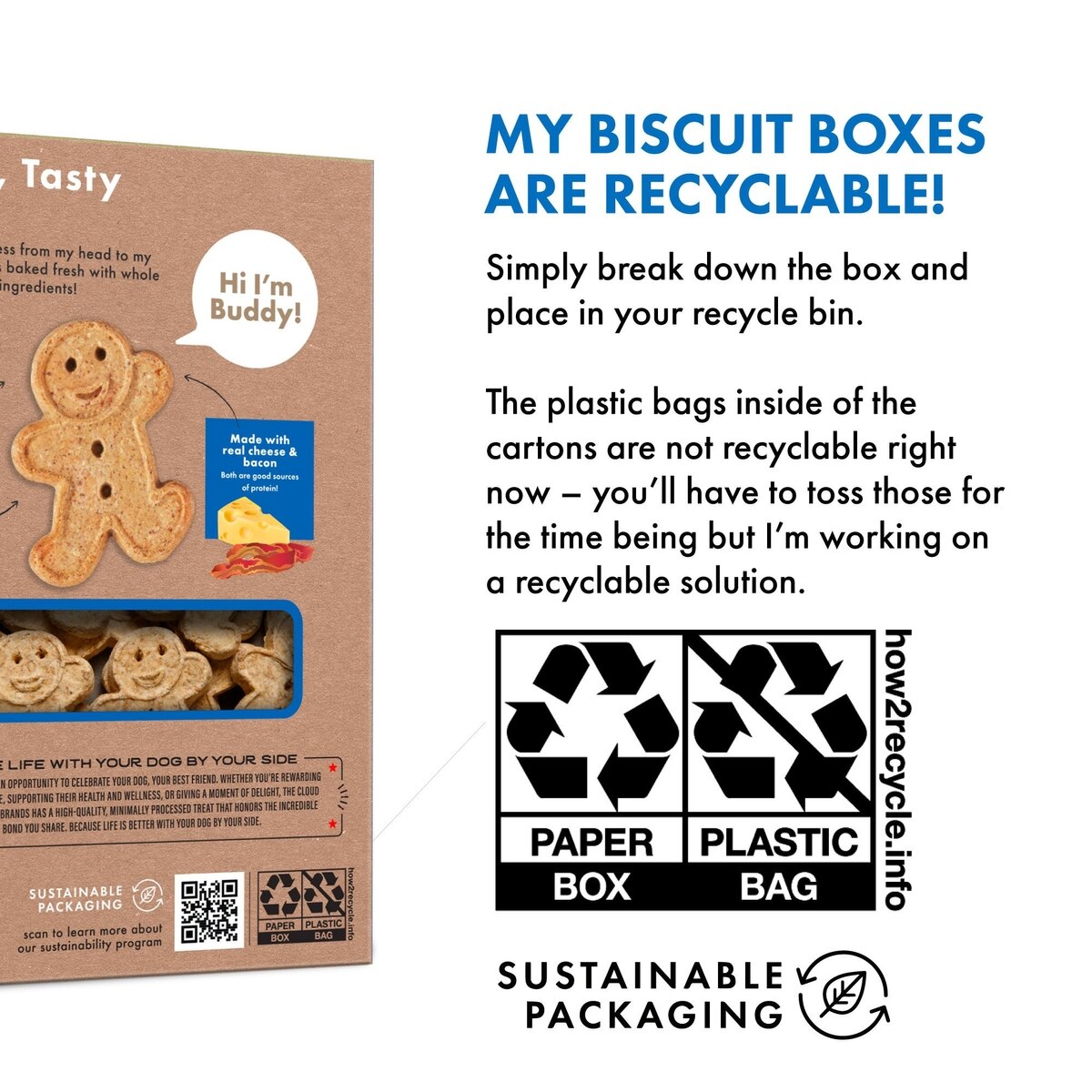 Buddy Biscuits Crunchy Treats with Bacon & Cheese