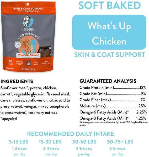 Shameless Pets What's Up Chicken Soft-Baked Biscuit for Dogs