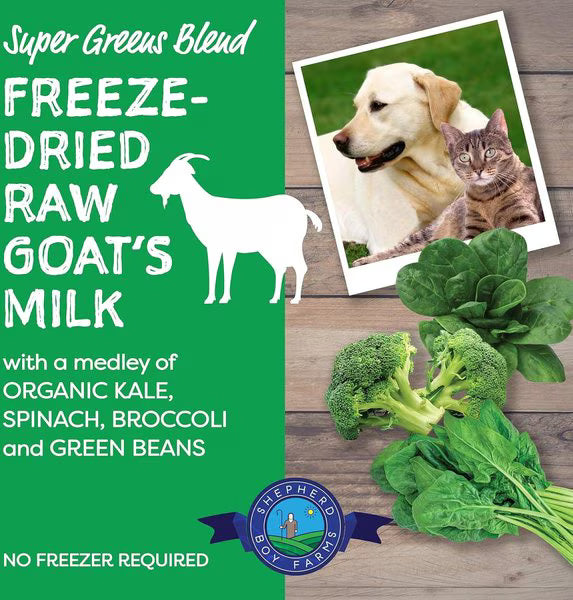 Shepherd Boy Farms Freeze-Dried Raw Goat Milk Super Green for Dogs & Cats