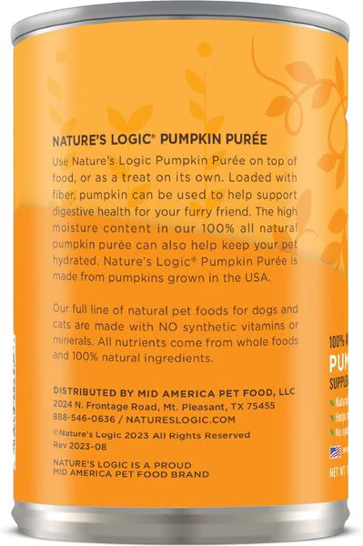 Nature's Logic Canine/Feline Pumpkin Puree Cans