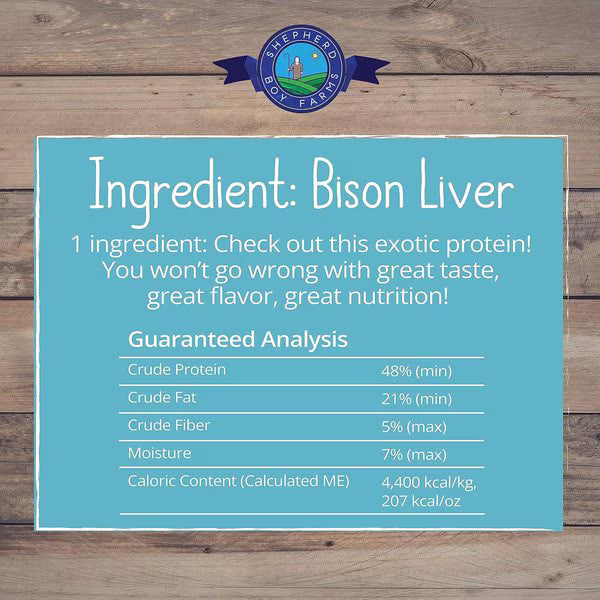Shepherd Boy Farms Freeze-Dried Bison Liver for Dogs