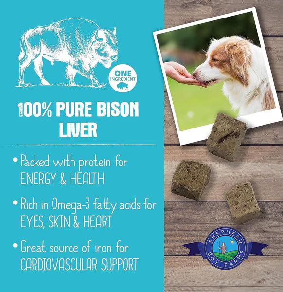 Shepherd Boy Farms Freeze-Dried Bison Liver for Dogs