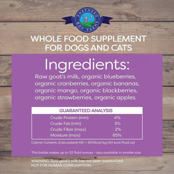 Shepherd Boy Farms Freeze-Dried Raw Goat Milk Super Fruit for Dogs & Cats