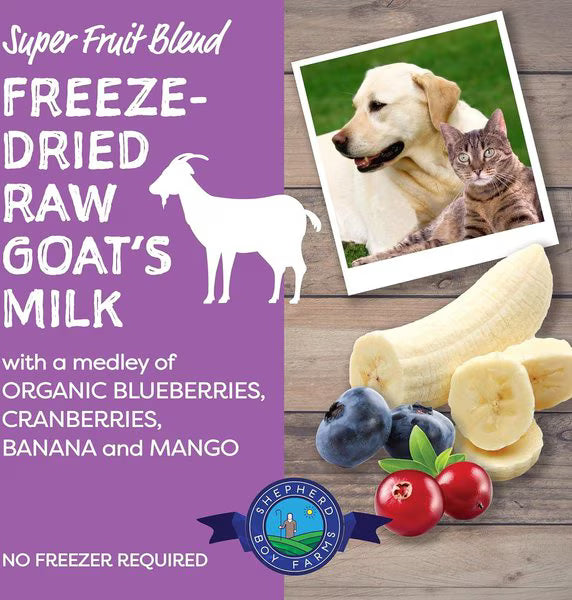 Shepherd Boy Farms Freeze-Dried Raw Goat Milk Super Fruit for Dogs & Cats