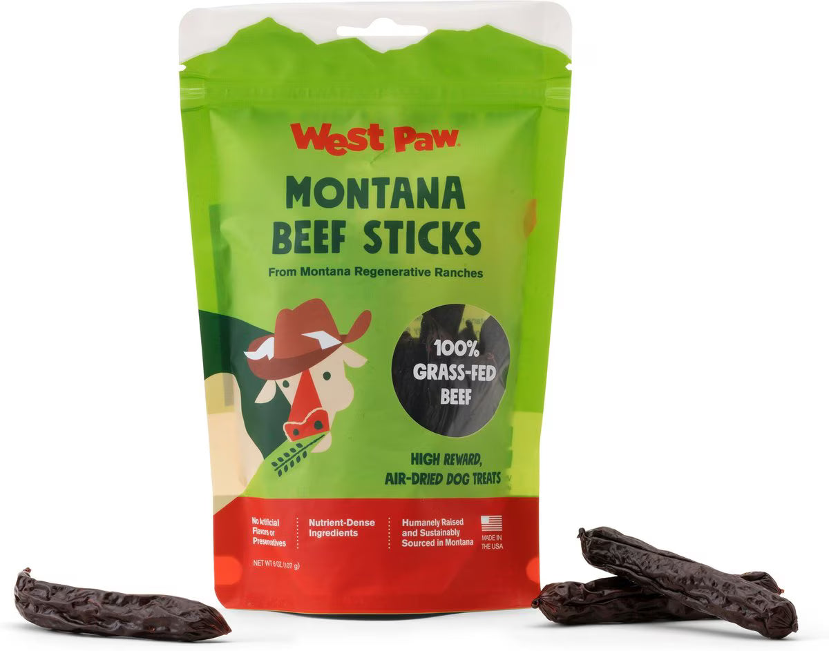 West Paw Air Dried Dog Treats Beef Sticks