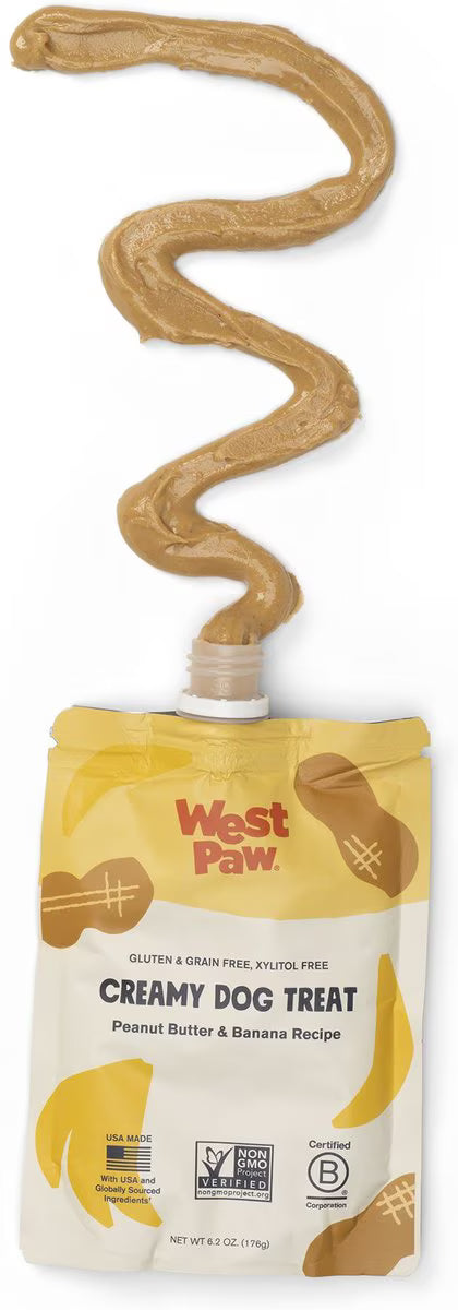 West Paw Creamy Dog Treats Peanut Butter & Banana
