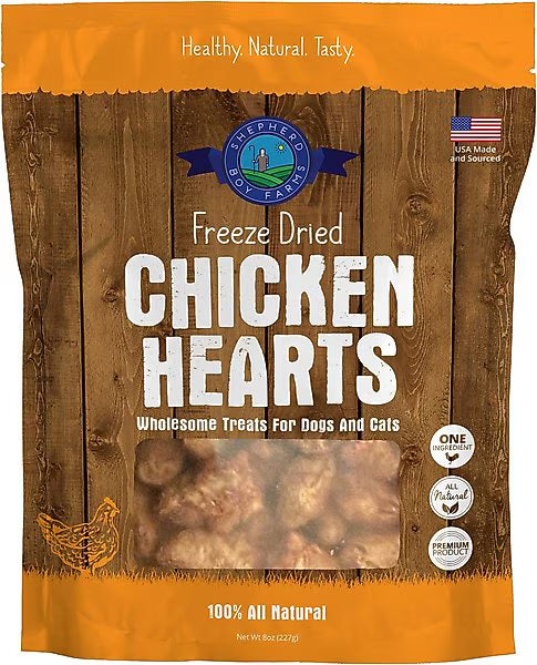 Shepherd Boy Farms Freeze-Dried Chicken Hearts for Dogs